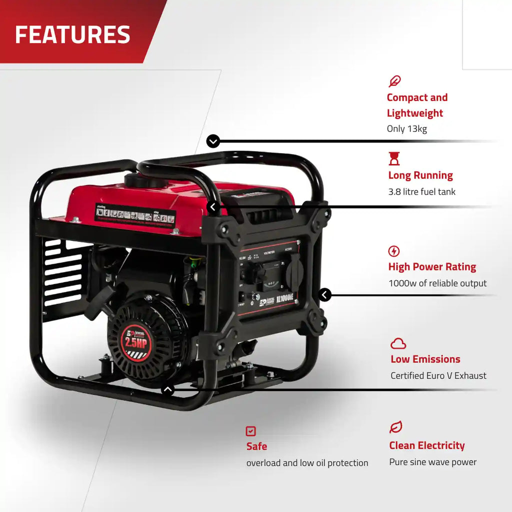 Excel Power XL1000iE 1kW Inverter Generator